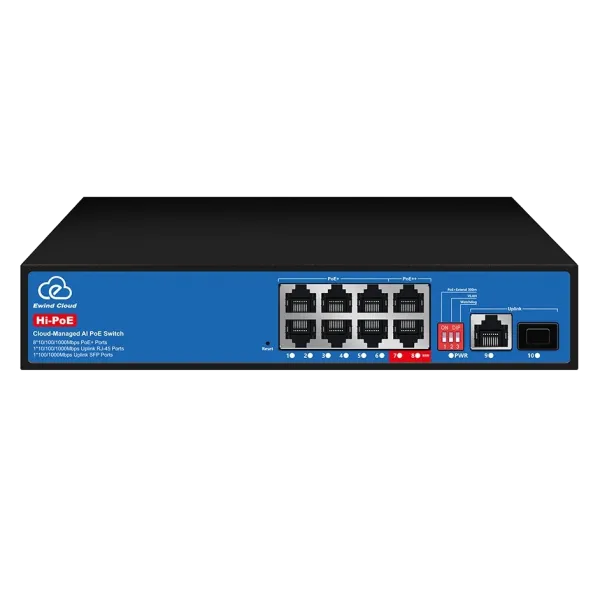 Комутатор 10 портів керований хмарно Ewind EW-ES3010CGSH-AP AI PoE