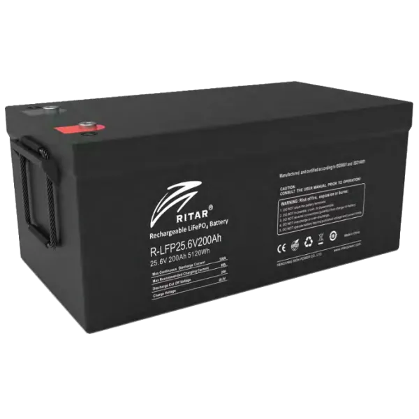 Літієва акумуляторна батарея Ritar R-LFP25.6V200AH G1 з bluetooth