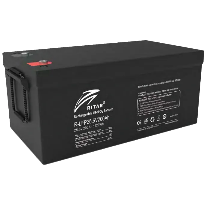 Літієва акумуляторна батарея Ritar R-LFP25.6V200AH G1 з bluetooth