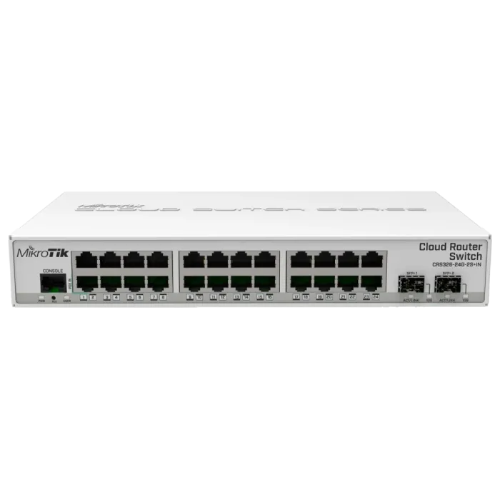 Комутатор 24 порти керований MikroTik 326-24G-2S+IN (CRS326-24G-2S+IN)