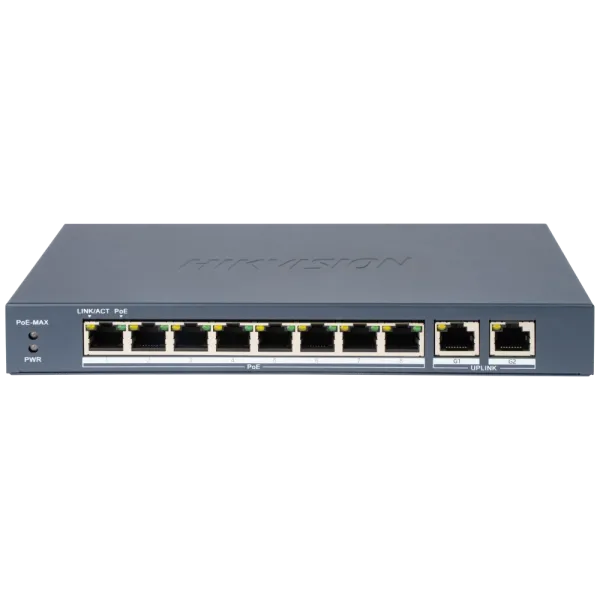 Комутатор 10 портів керований Hikvision DS-3E1310P-EI(B) PoE