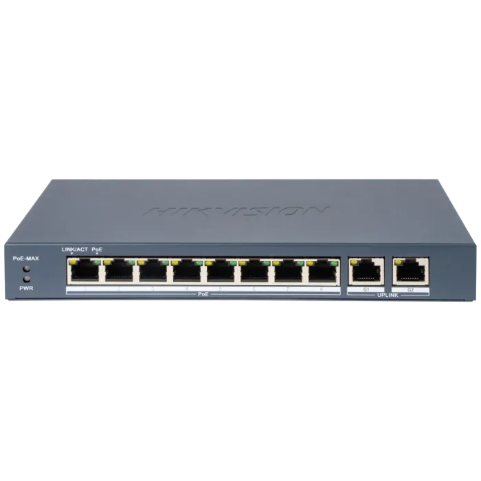 Комутатор 10 портів керований Hikvision DS-3E1310P-EI(B) PoE