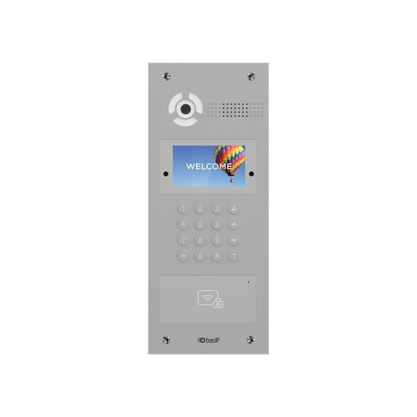 Багатоабонентська гібрідна панель виклику Bas-IP AA-07HFBI silver зі зчитувачем UKEY та розпізнаванням облич для IP-домофонів