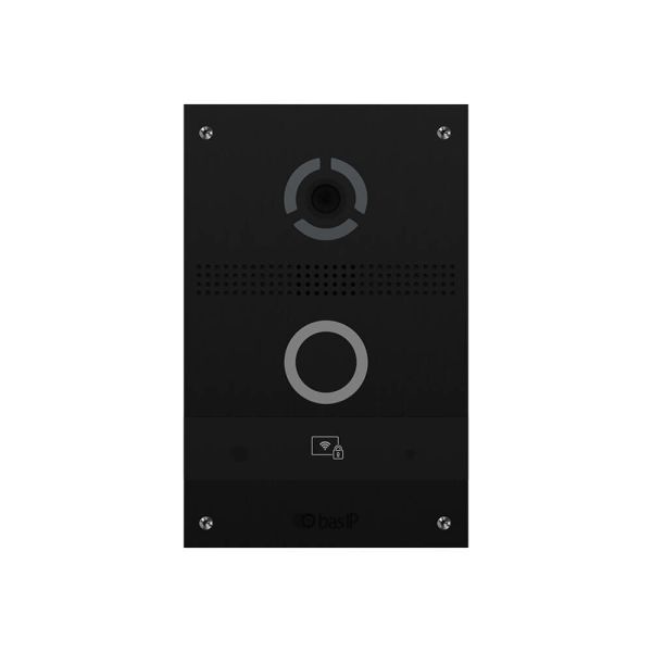 IP панель виклику Bas-IP AV-08FBL black з розпізнаванням облич і зчитувачем UKEY