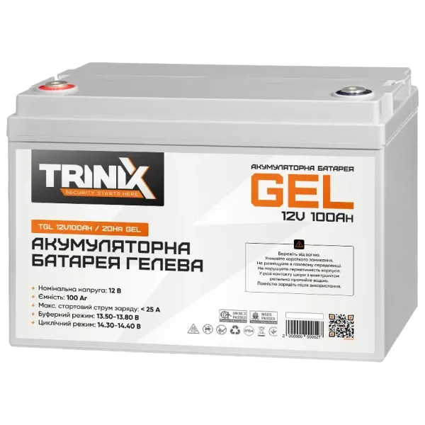 Акумулятор 12В 100А/год гелевий Trinix TGL12V100Ah/20Hr