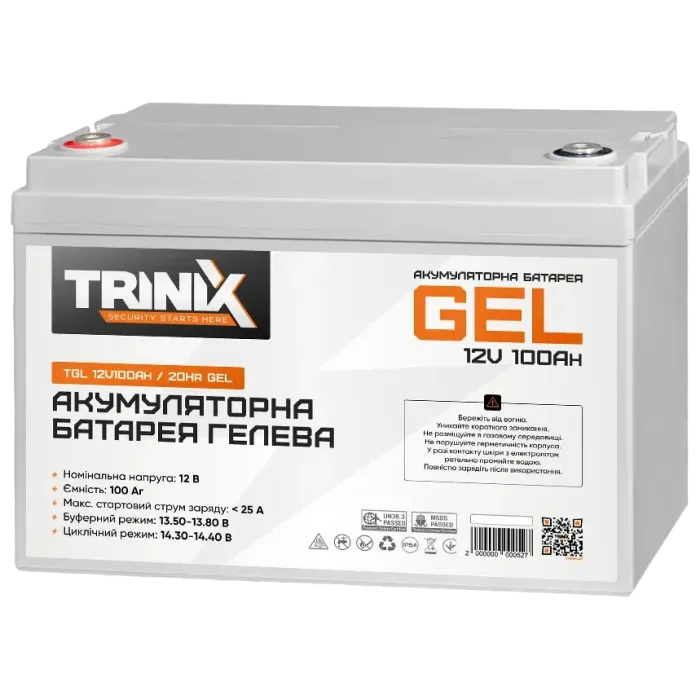 Акумулятор 12В 100А/год гелевий Trinix TGL12V100Ah/20Hr
