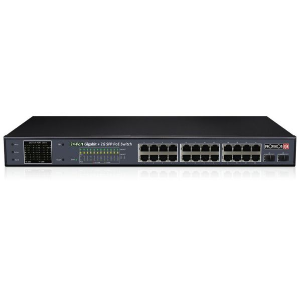Некерований PoE-комутатор Provision-ISR PoES-24370GCL+2SFP з 24 портами PoE