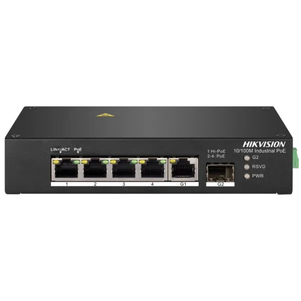 Комутатор 4 порти некерований Hikvision DS-3T0306HP без БЖ