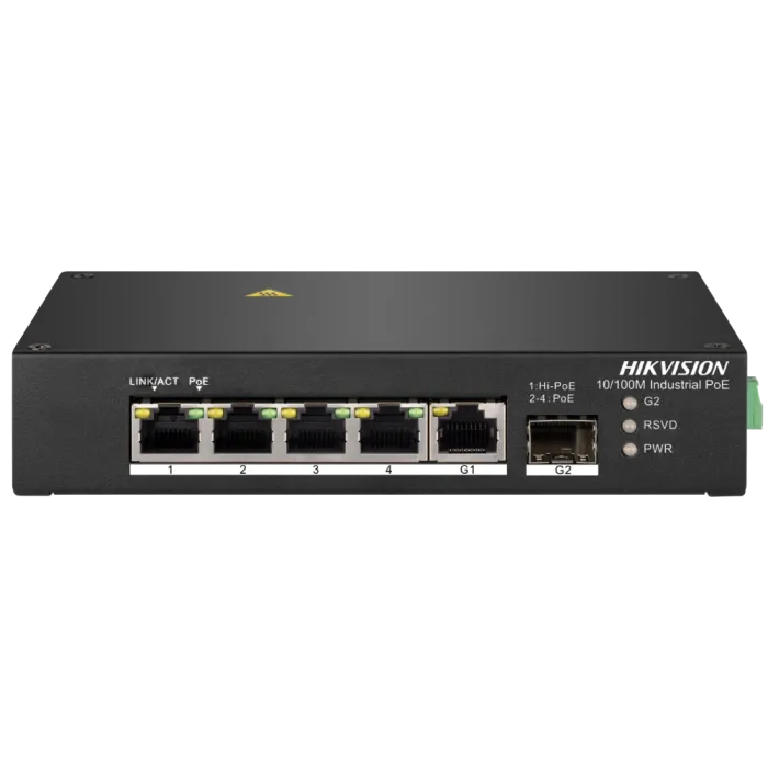 Комутатор 4 порти некерований Hikvision DS-3T0306HP без БЖ