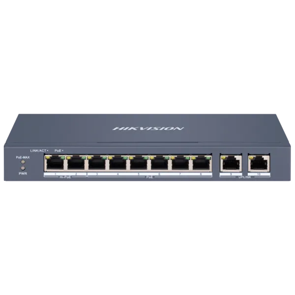 Комутатор 10 портів керований Hikvision DS-3E1310HP-EI