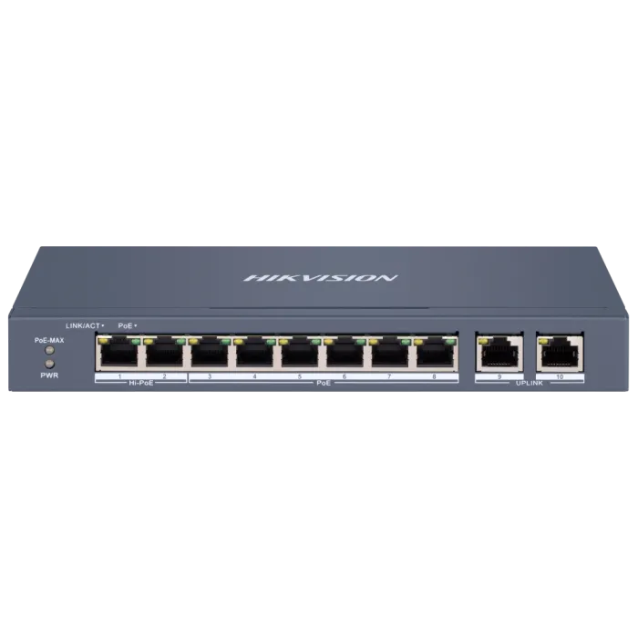 Комутатор 10 портів керований Hikvision DS-3E1310HP-EI