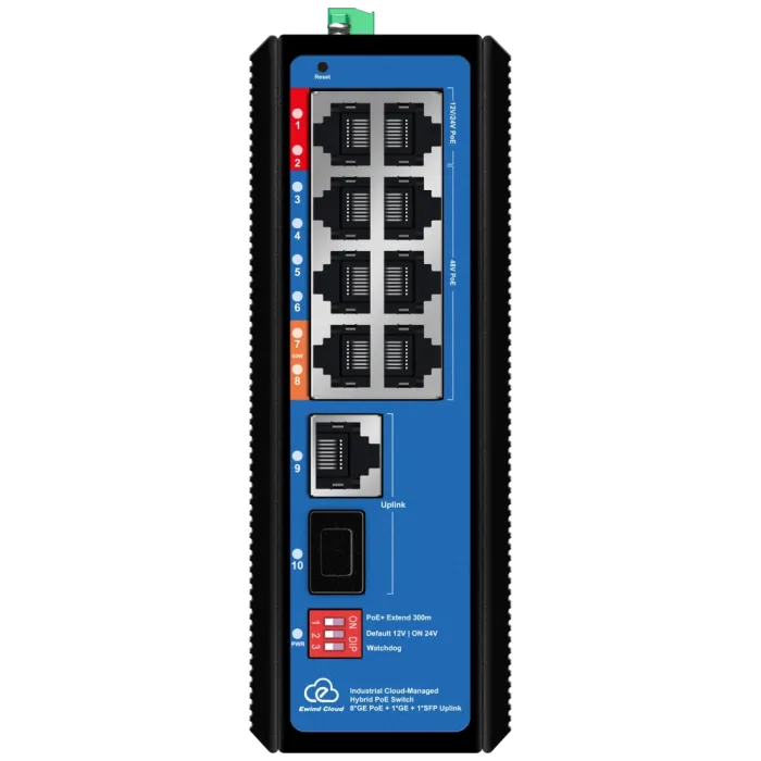 Комутатор 10 портів керований Ewind EW-EPIS3910SH-8GE AI PoE