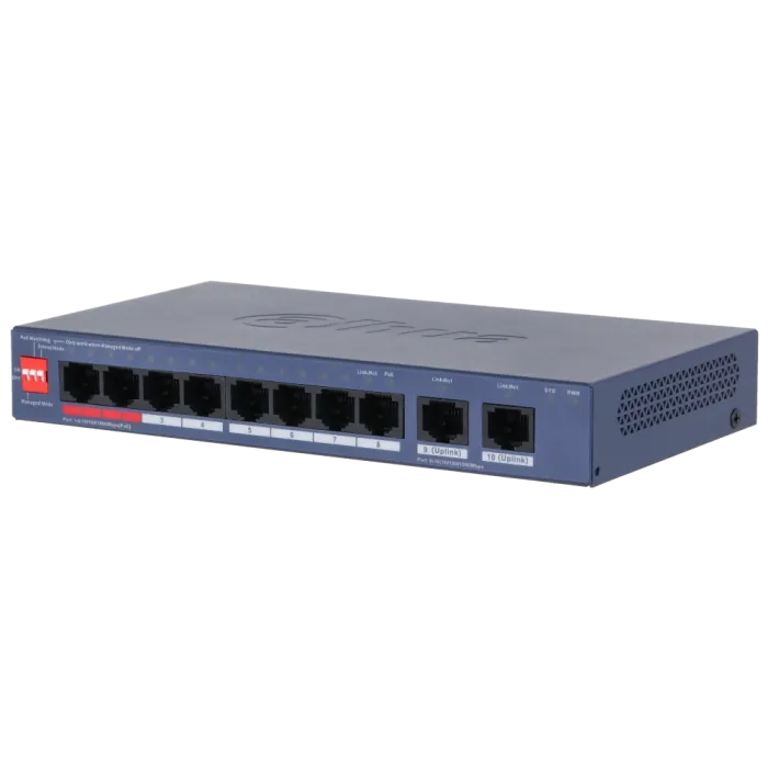 Комутатор 8 портів керований Dahua DH-CS4010-8GT-110-V2 PoE