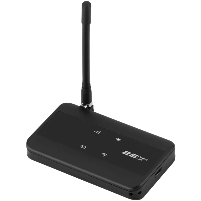 Мобільний маршрутизатор 2E PowerLink (MiFi-2) LTE Wi-Fi4 1xType-C 1xCRC9 2100мА•год