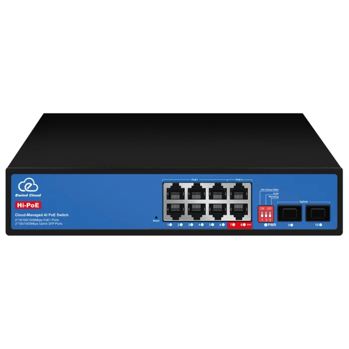 Комутатор 10 портів керований хмарно Ewind EW-ES3010FGSH-AP AI PoE