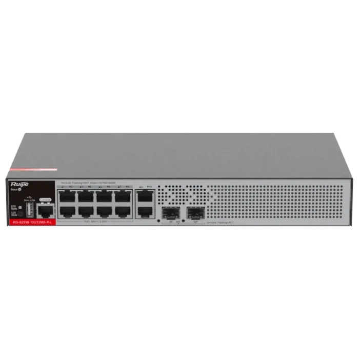 Комутатор 12 портів керований Ruijie RG-S2915-10GT2MS-P-L Layer 2+ PoE+