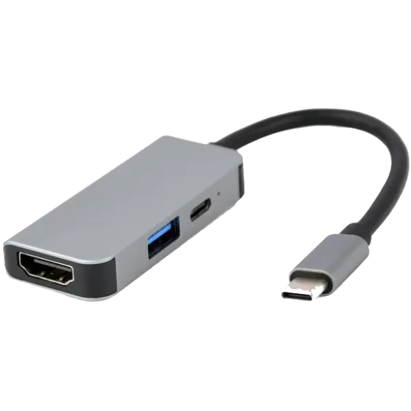 Док станція Cablexpert A-CM-COMBO3-02 USB-C 3-в-1 (USB/HDMI/PD)