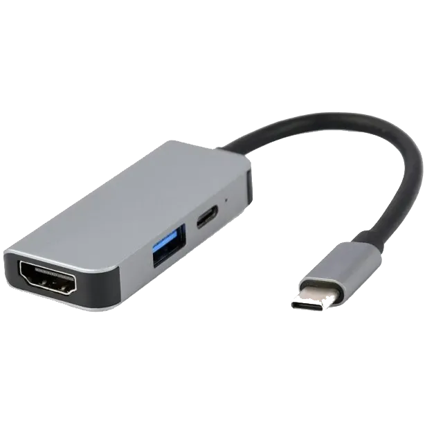 Док станція Cablexpert A-CM-COMBO3-02 USB-C 3-в-1 (USB/HDMI/PD)