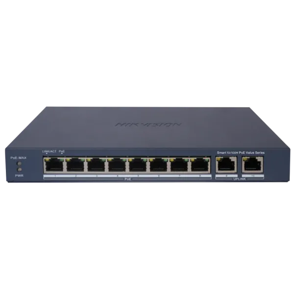 Комутатор 10 портів керований Hikvision DS-3E1310P-EI/MPoE
