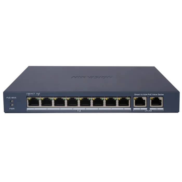 Комутатор 10 портів керований Hikvision DS-3E1310P-EI/MPoE