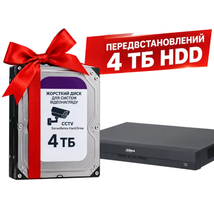 Відеореєстратор з HDD 4Тб Dahua DHI-NVR2216-I2 16-канальний 1U 2 HDD WizSense