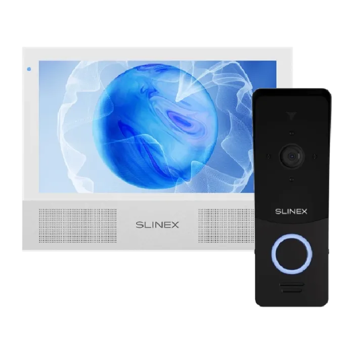 Комплект відеодомофон Slinex Sonik 7 AI white + панель виклику ML-20HD silver/ black