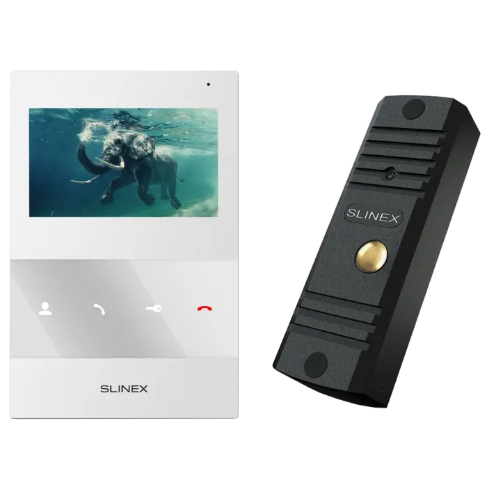 Комплект відеодомофону Slinex ML-16HD(Black)+SQ-04M(White)