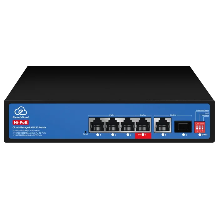 Комутатор 6 портів керований хмарно Ewind EW-ES3006CGSH-AP AI PoE