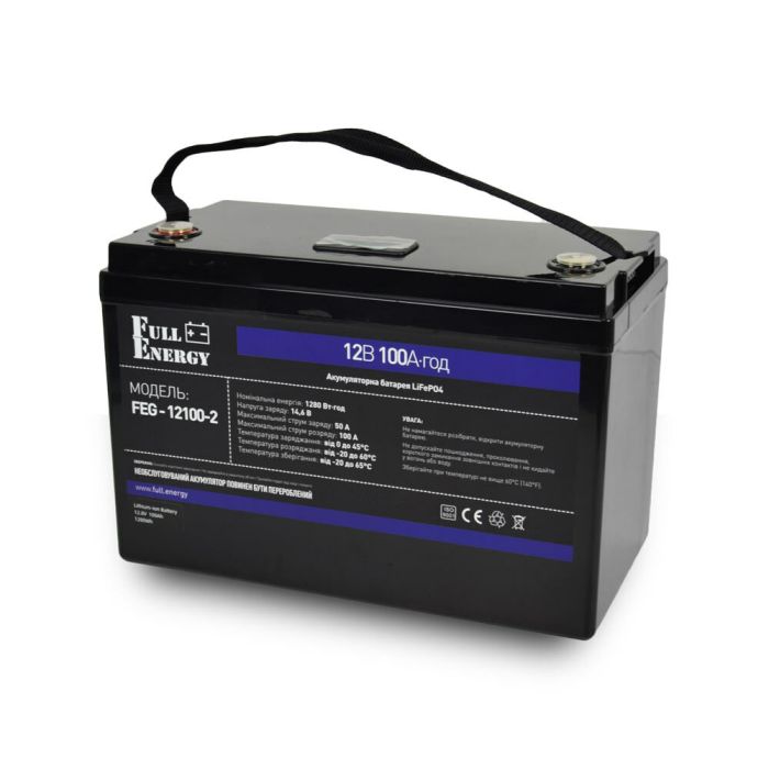 Акумулятор LiFePO4 літій залізо фосфатний 12.8В 100А·год Full Energy FEG-12100-2 (C)